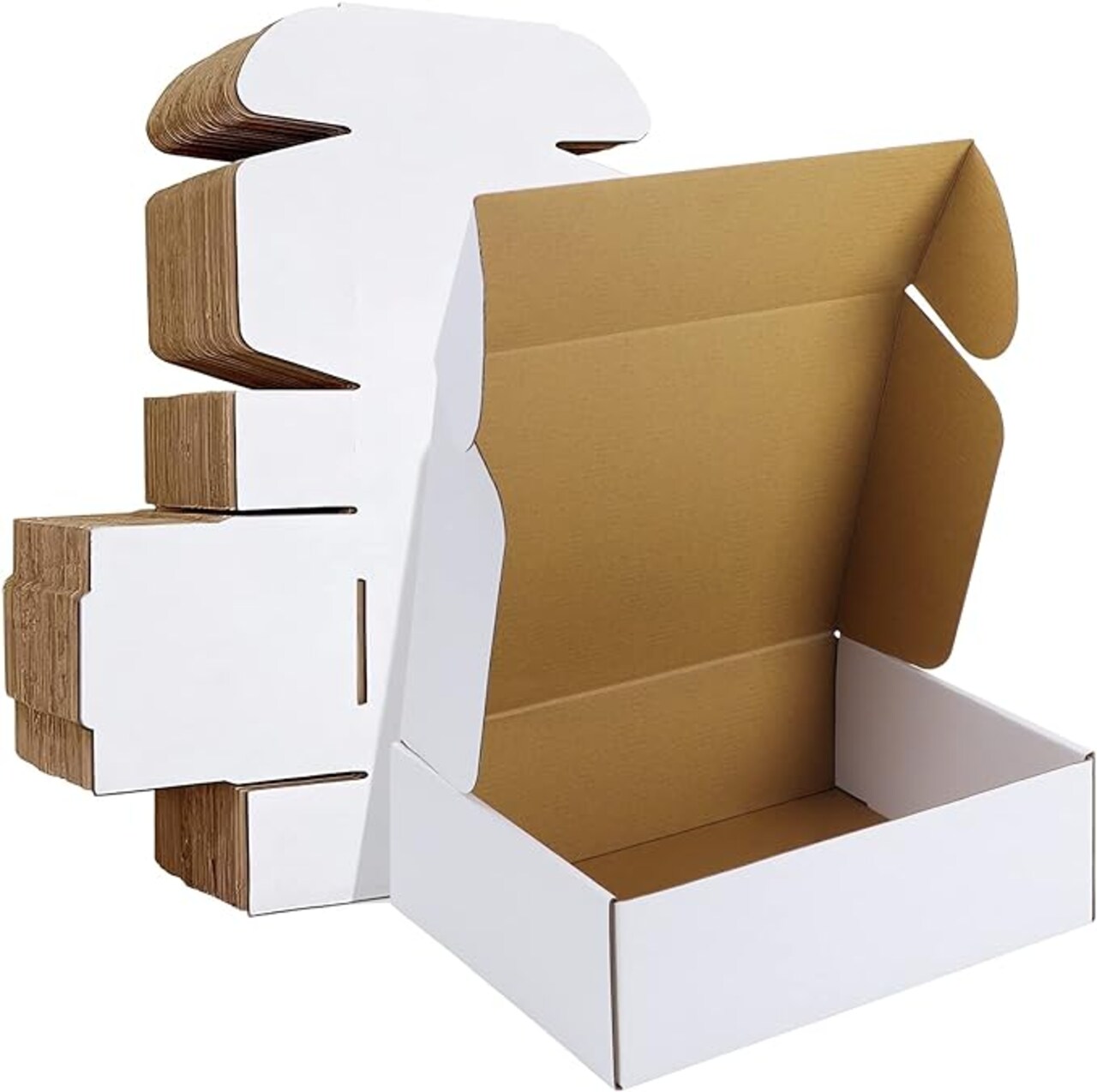 12x9x4 inches Shipping Boxes Set of 20, White Corrugated Cardboard Box Literature Mailer